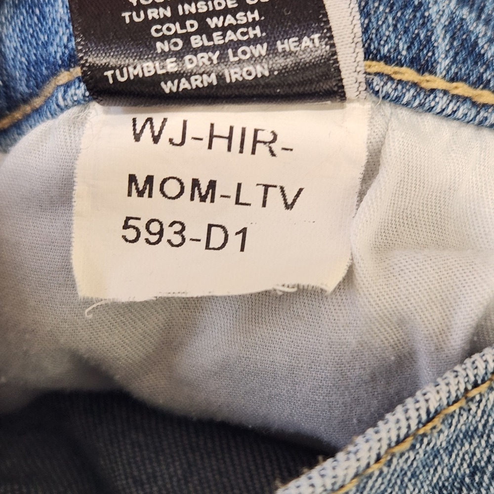 Oliver Logan High Rise Mom Jeans Womens 30 Blue Split Hem Button Fly Stretch - Picture 12 of 12